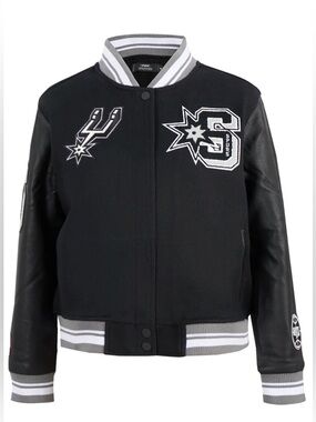 NBA SAN ANTONIO SPURS MASHUP WOMEN'S RIB WOOL VARSITY JACKET